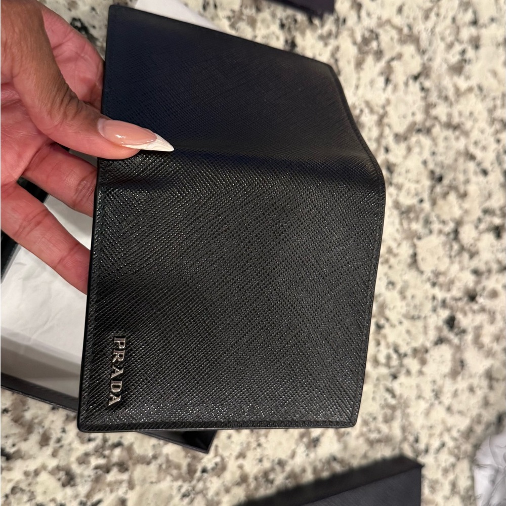 Prada Black Saffiano Leather Bi-Fold Wallet - Men's Accessories